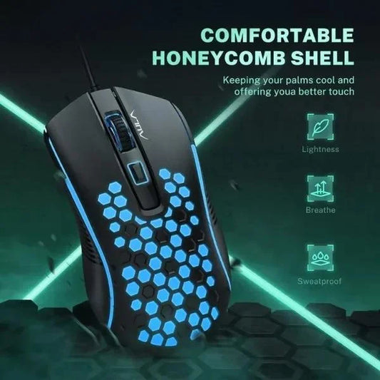 AULA S11 Ultra-Lightweight Honeycomb RGB Wired Gaming Mouse