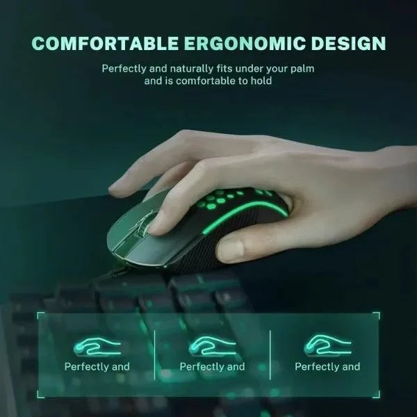 AULA S11 Ultra-Lightweight Honeycomb RGB Wired Gaming Mouse