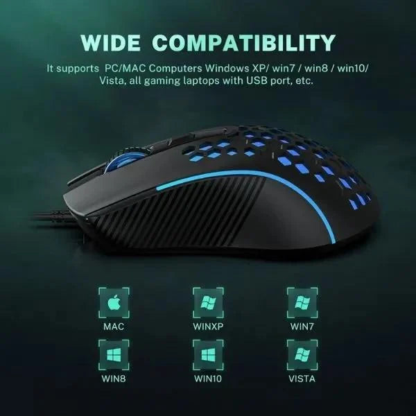 AULA S11 Ultra-Lightweight Honeycomb RGB Wired Gaming Mouse